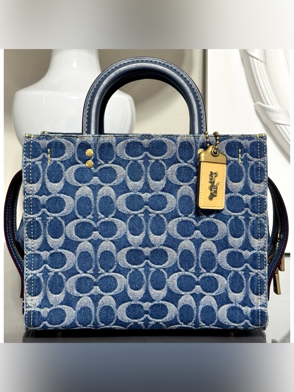 COACH Rogue Bag 25 In Signature Denim,‎ BRASS/ BLUE